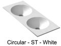 Double washbasin top, 121 x 46 cm, suspended or recessed, round - CIRCULAR 30 Double