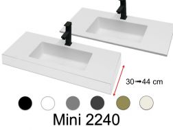 Washbasin top 121 x 40 cm, suspended or recessed, in mineral resin - MINI 2240
