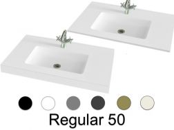 Washbasin top, 100 x 46 cm, suspended or table top, in mineral resin - REGULAR 50
