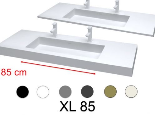 Double washbasin, 100 x 46 cm, suspended or recessed - XL 85