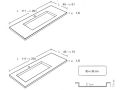 Double washbasin, 100 x 46 cm, suspended or recessed - XL 85