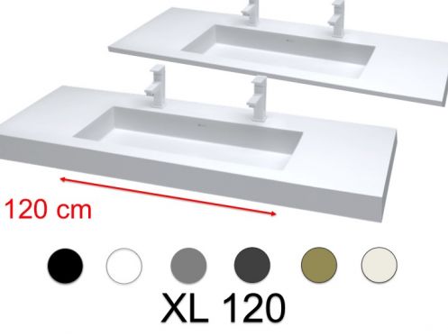 Double washbasin, 140 x 46 cm, large size - XL 120