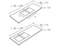 Washbasin central channel, 46 x 121 cm, suspended or recessed - SENDA