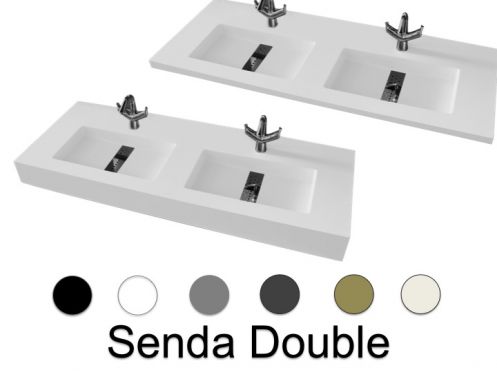 Washbasin central channel, 46 x 121 cm, suspended or recessed - SENDA