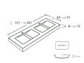 Washbasin central channel, 46 x 121 cm, suspended or recessed - SENDA