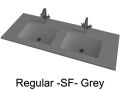 Double wash basin top, 120 x 46 cm, suspended or recessed - REGULAR 50 DOUBLE