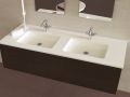 Double wash basin top, 130 x 46 cm, suspended or recessed - REGULAR 50 DOUBLE