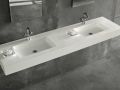 Double wash basin top, 130 x 46 cm, suspended or recessed - REGULAR 50 DOUBLE