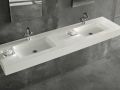 Double wash basin top, 190 x 46 cm, suspended or recessed - REGULAR 50 DOUBLE