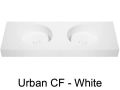 Double washbasin top, 100 x 46 cm, hanging or standing, round shape - URBAN 35 DOUBLE