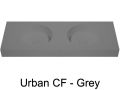 Double washbasin top, 100 x 46 cm, hanging or standing, round shape - URBAN 35 DOUBLE