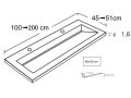Double washbasin top, 120 x 46 cm, washbasin - COSMO 85