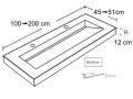 Double washbasin top, 120 x 46 cm, washbasin - COSMO 85
