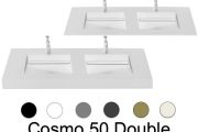 Double washbasin top, 140 x 50 cm, washbasin washbasin - COSMO 50 Double