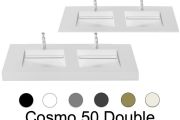 Double washbasin top, 150 x 50 cm, washbasin washbasin - COSMO 50 Double
