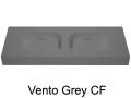 Double washbasin top, 100 x 50 cm, suspended or table top, in mineral resin - VENTO 40 DOUBLE