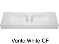 Double washbasin top, 100 x 50 cm, suspended or table top, in mineral resin - VENTO 40 DOUBLE