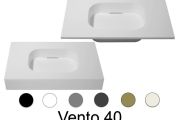 Design vanity top, 110 x 50 cm, suspended or standing, in mineral resin - VENTO 40