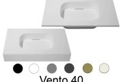 Design vanity top, 140 x 50 cm, suspended or standing, in mineral resin - VENTO 40