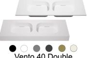 Double washbasin top, 180 x 50 cm, suspended or table top, in mineral resin - VENTO 40 DOUBLE