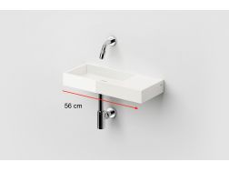 Washbasin, 56 x 24 cm, right end - MINI WASH ME 56 RIGHT