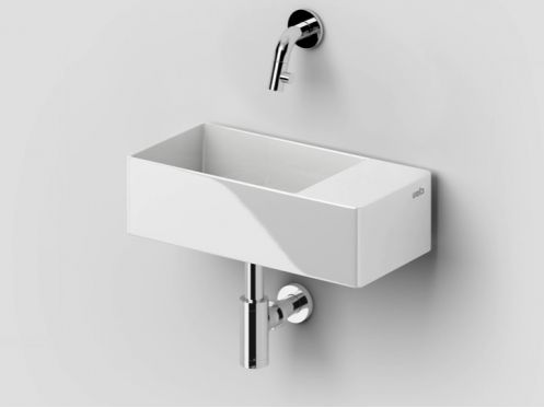 Designer washbasin, 18 x 35 cm, wall-mounted taps - NEW FLUSH 3 RIGHT