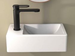 Washbasin, 37 x 23 cm, tap on the left - OXO WHITE GLOSS