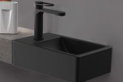 Washbasin, 37 x 23 cm, tap on the left - OXO BLACK MAT