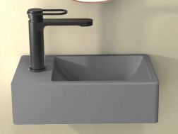 Washbasin, 37 x 23 cm, tap on the left - OXO GREY MAT