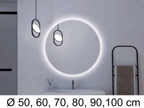 Round mirror, front lighting, white light  - FARO