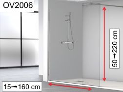 Shower screen, 6 mm fixed glass - OV2006