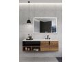 Rectangular mirror, front lighting, adjustable LED color - LEIRIA