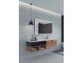 Rectangular mirror, front lighting, adjustable LED color - LEIRIA