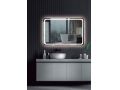 Rectangular mirror, rounded corner, front lighting - PORTALEGRE
