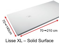 Shower tray, in Solid Surface mineral resin, extra flat - SMOOTH