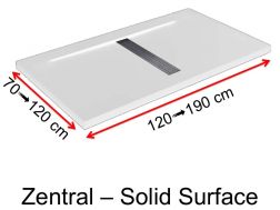 Central channel shower tray, Solid-Surface - ZENTRAL.2S