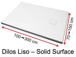 Shower tray, in Solid Surface mineral resin, extra flat - DILOS