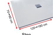 Shower tray, Solid Surface, smooth finish - STEP