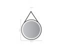 Round mirror, front lighting, black frame - BRAGA