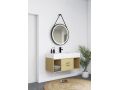 Round mirror, front lighting, black frame - BRAGA