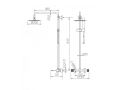 Design Shower column, Mixer Tap, Round  20 cm - TALAVERA CHROME