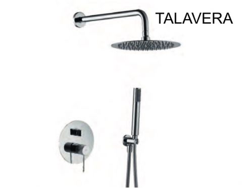 Built-in shower, mixer, round rain cover  25 cm - TALAVERA CHROME
