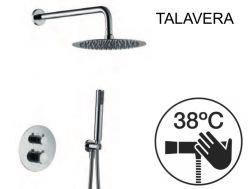 Built-in shower, thermostatic and rain shower head Ø 25 cm - TALAVERA CHROME
