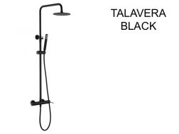 Design Shower column, Mixer Tap, Round ø 20 cm - TALAVERA BLACK