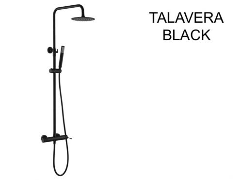 Design Shower column, Mixer Tap, Round  20 cm - TALAVERA BLACK