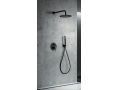 Built-in shower, mixer, round rain cover  25 cm - TALAVERA BLACK