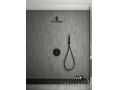 Built-in shower, thermostatic and rain shower head  25 cm - TALAVERA BLACK