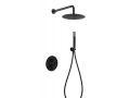 Built-in shower, thermostatic and rain shower head  25 cm - TALAVERA BLACK