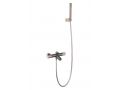 Bathtub mixer with shower, thermostatic - TALAVERA ANTHRACITE / OLD ROSE 