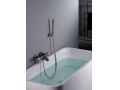 Bathtub mixer with shower, thermostatic - TALAVERA ANTHRACITE / OLD ROSE 